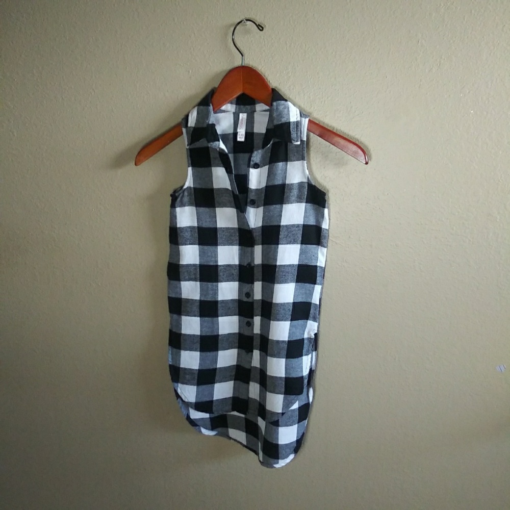 High/low plaid dress